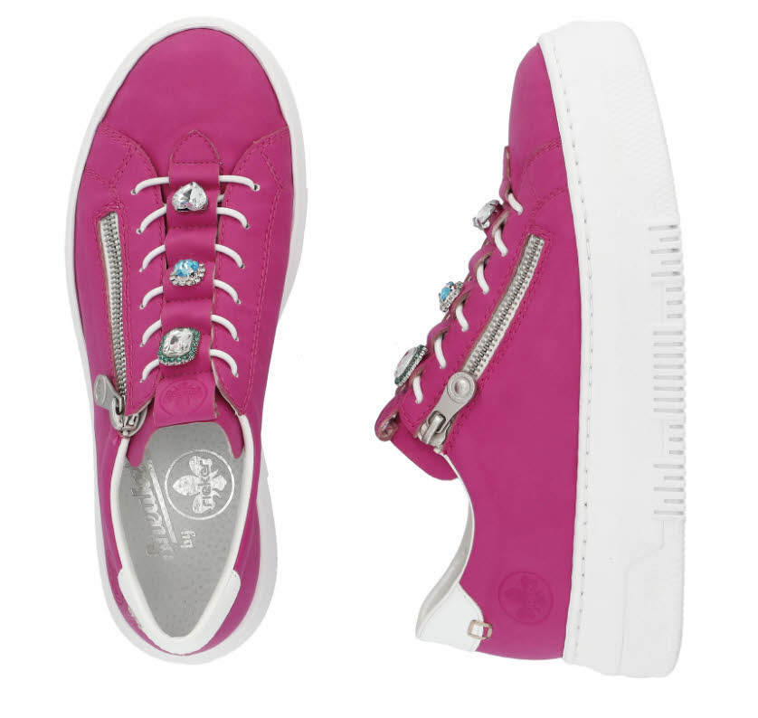 Rieker Damen Halbschuhe Sneaker Modeschuhe pink