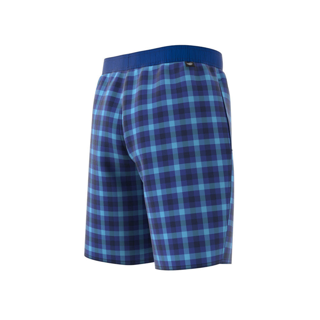 adidas Classic-Length Check Herren Badeshorts Badehose Schwimmhose blau NEU