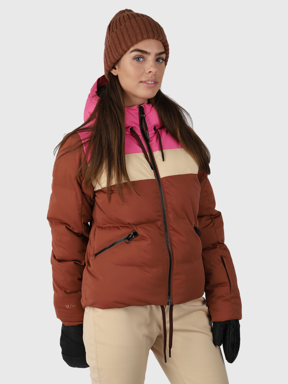 Brunotti Niagona Damen Puffer Skijacke Wintersportjacke Braun