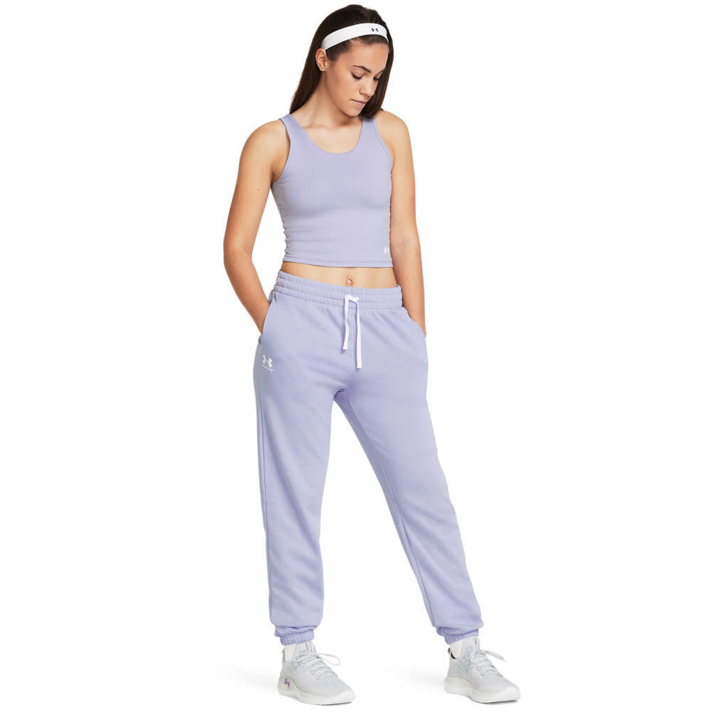 Under Armour Rival Damen Jogginghose Trainingshose French Terry lila