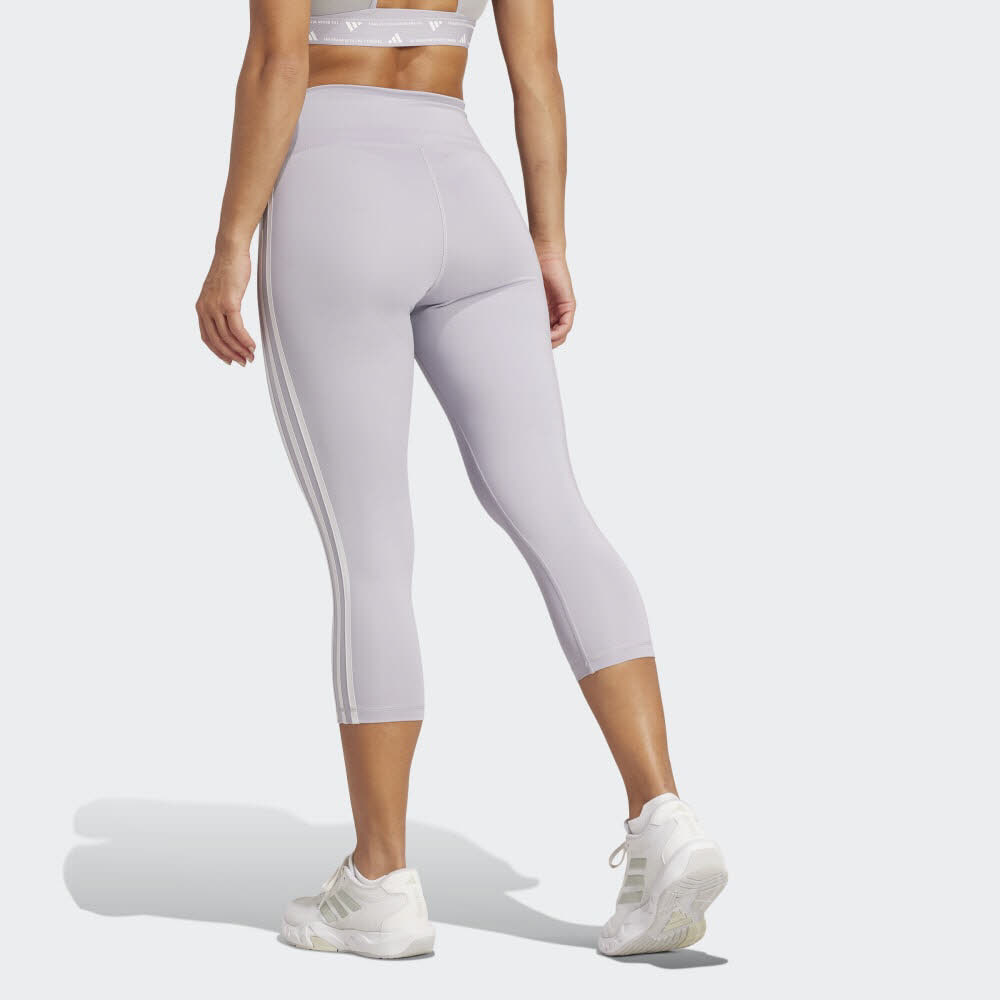 adidas TRAIN ESSENTIALS 3-STREIFEN HIGH-WASTED Damen 3/4 Leggings lila