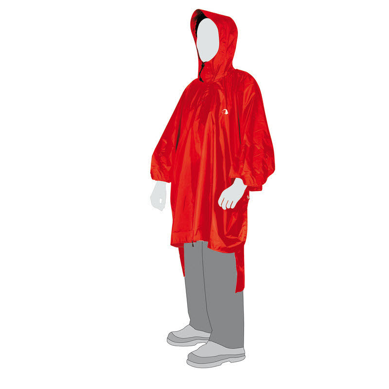 Teva Poncho 1 (XS-S) Unisex Regenponcho Sturmsicherung rot