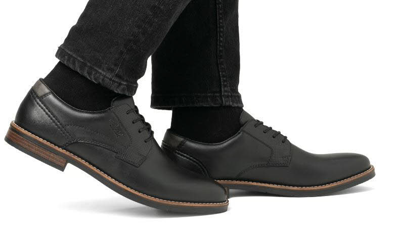 Rieker Herren Schnürschuhe Halbschuhe schwarz