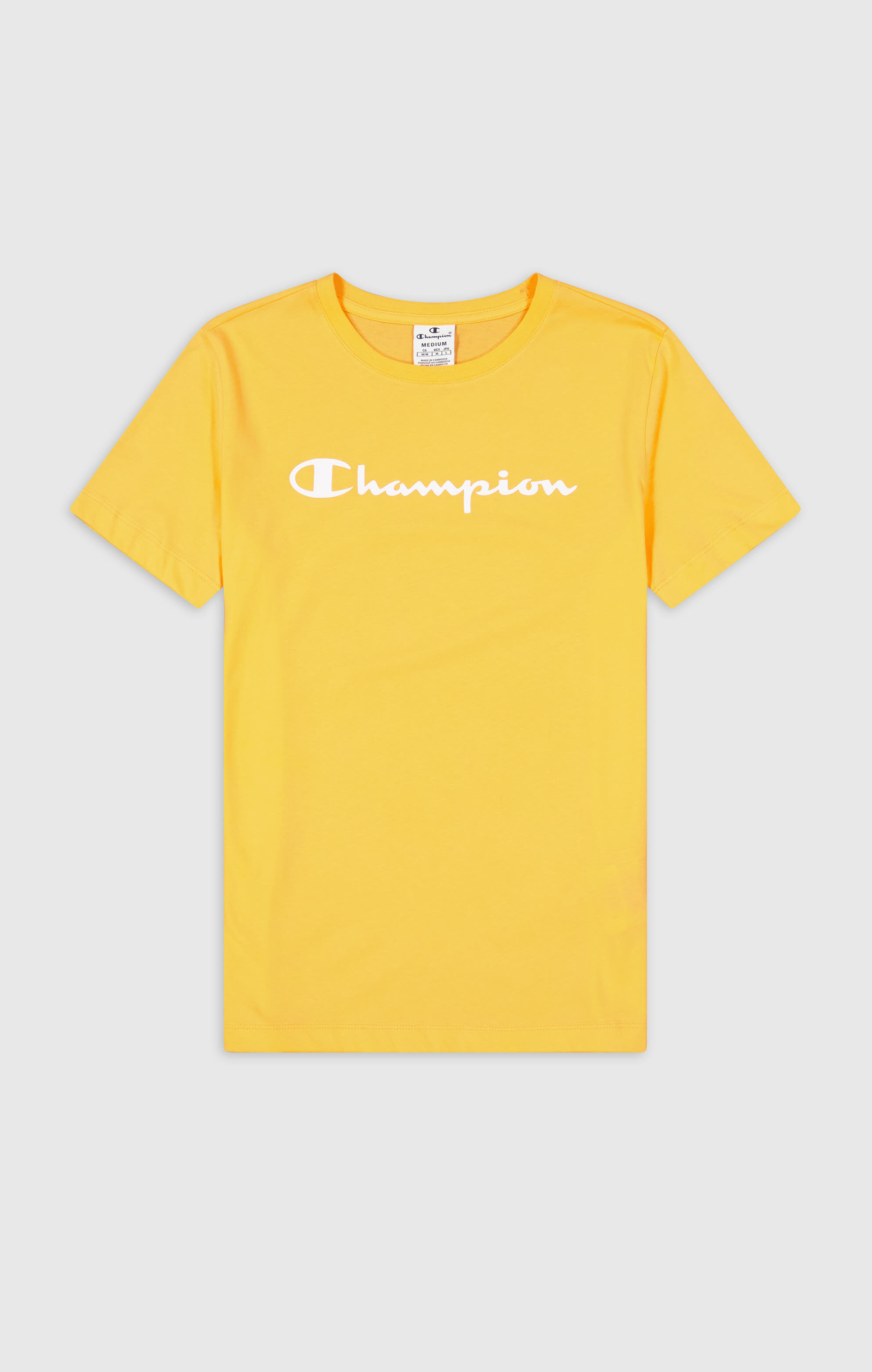 Champion Crewneck T-Shirt Damen Sport-Shirt gelb