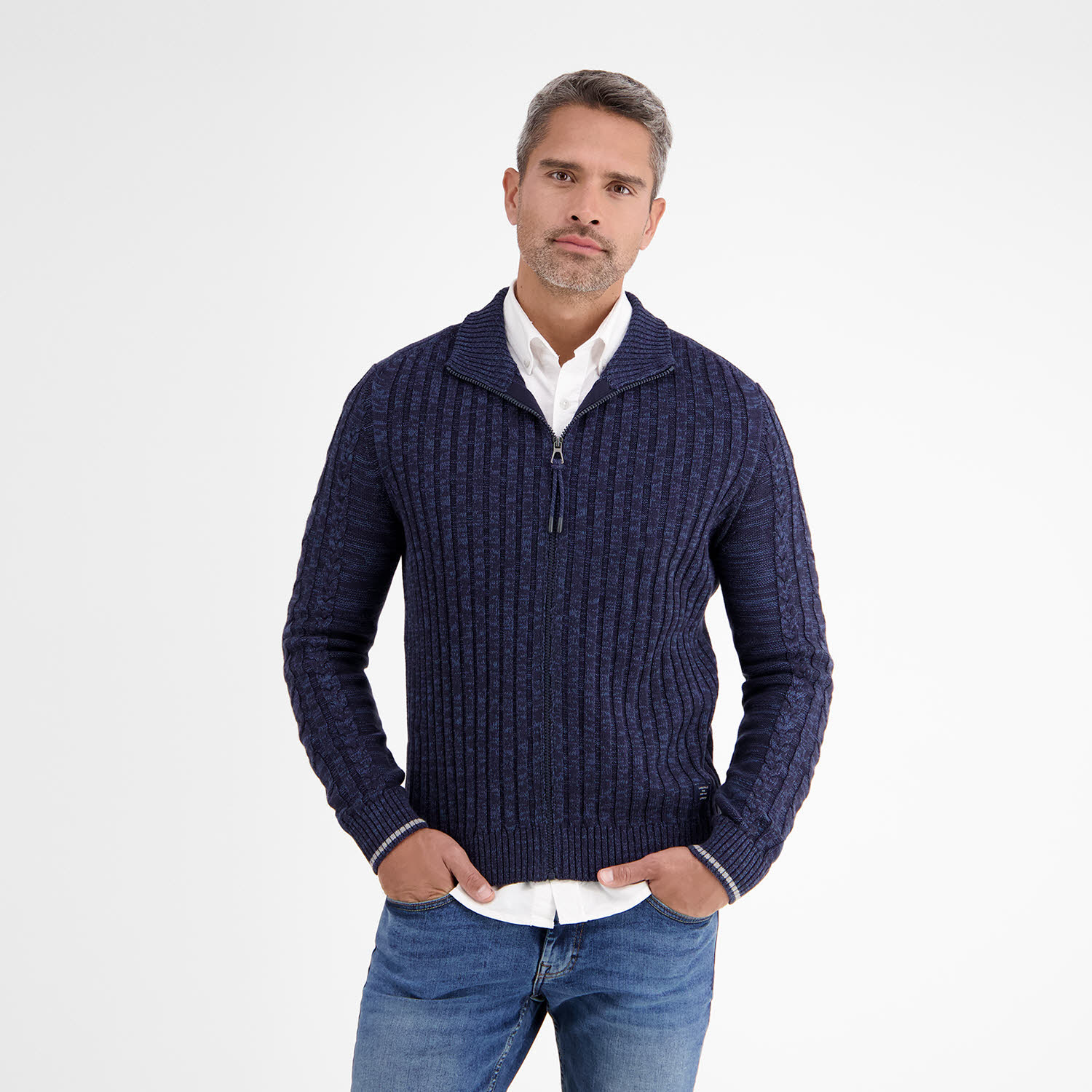 Lerros JACKE Herren Strickjack Strickpullover classic navy