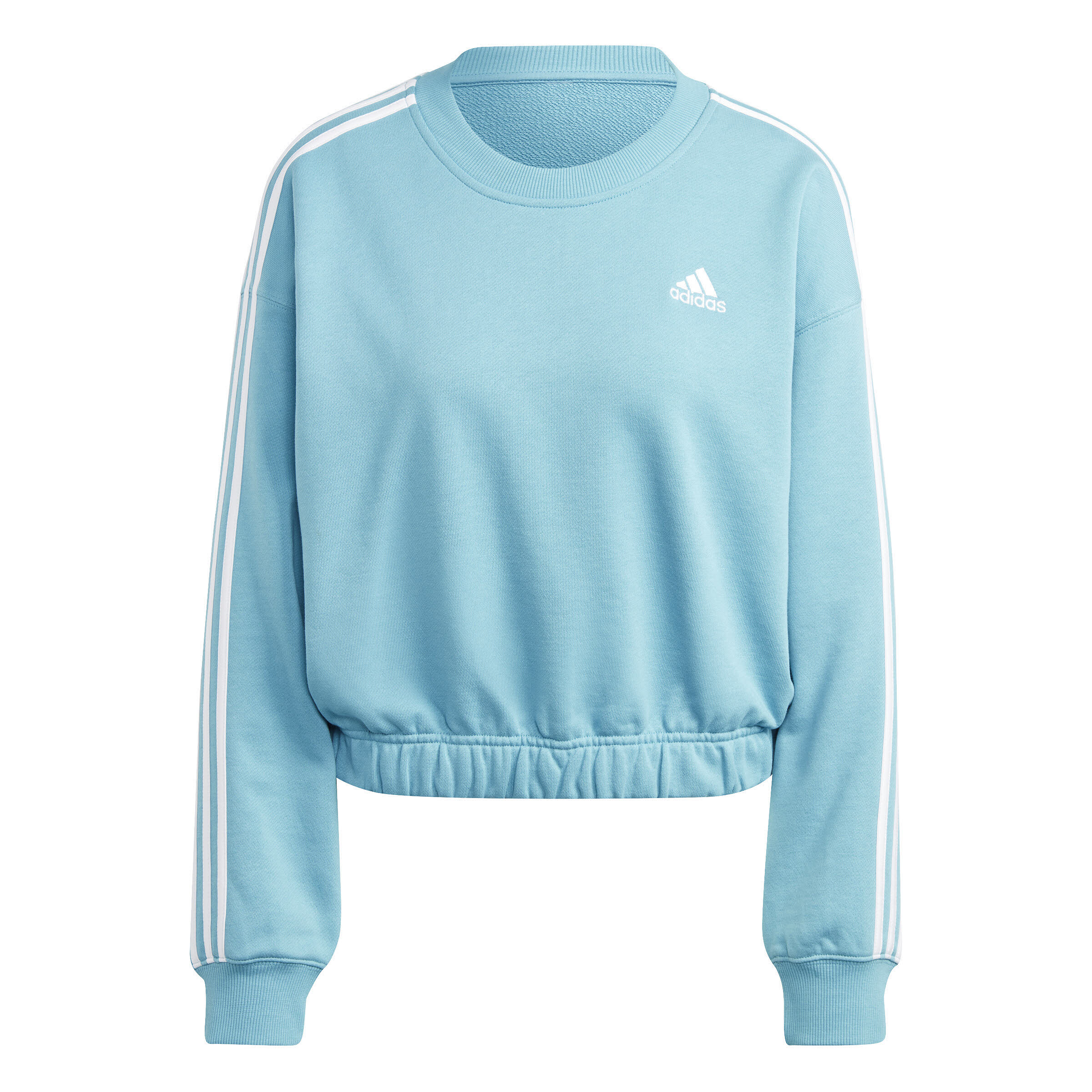 adidas Essentials 3-Streifen Crop Damen Sweatshirt Langarmshirt blau