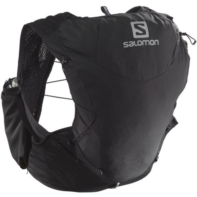 Salomon ADV SKIN 12W with flasks Damen Laufweste Trinkweste Rucksack schwarz NEU