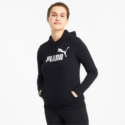 PUMA Ess Logo Hoodie TR Damen Kapuzen Pullover Freizeit schwarz NEU