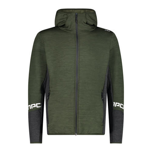 CMP Stretch Performance Herren Fleecejacke Übergangsjacke Grün