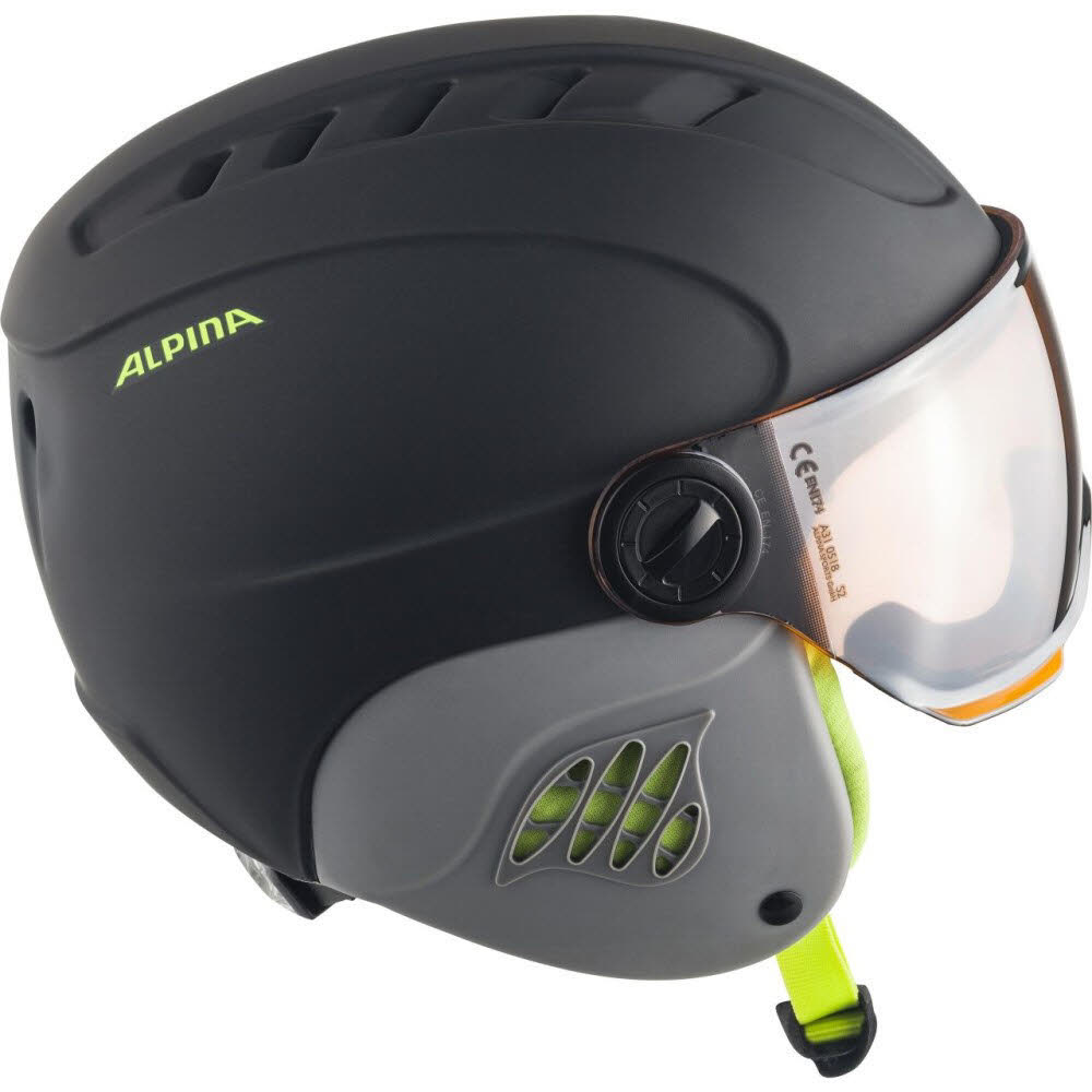 Alpina Carat LE Visor HM Skihelm Snowboardhelm Wintersport Jungen schwarz