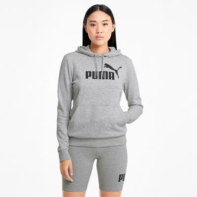 Puma Essentials Logo Hoodie Kapuzenpullover sportlich modisch Damen grau NEU