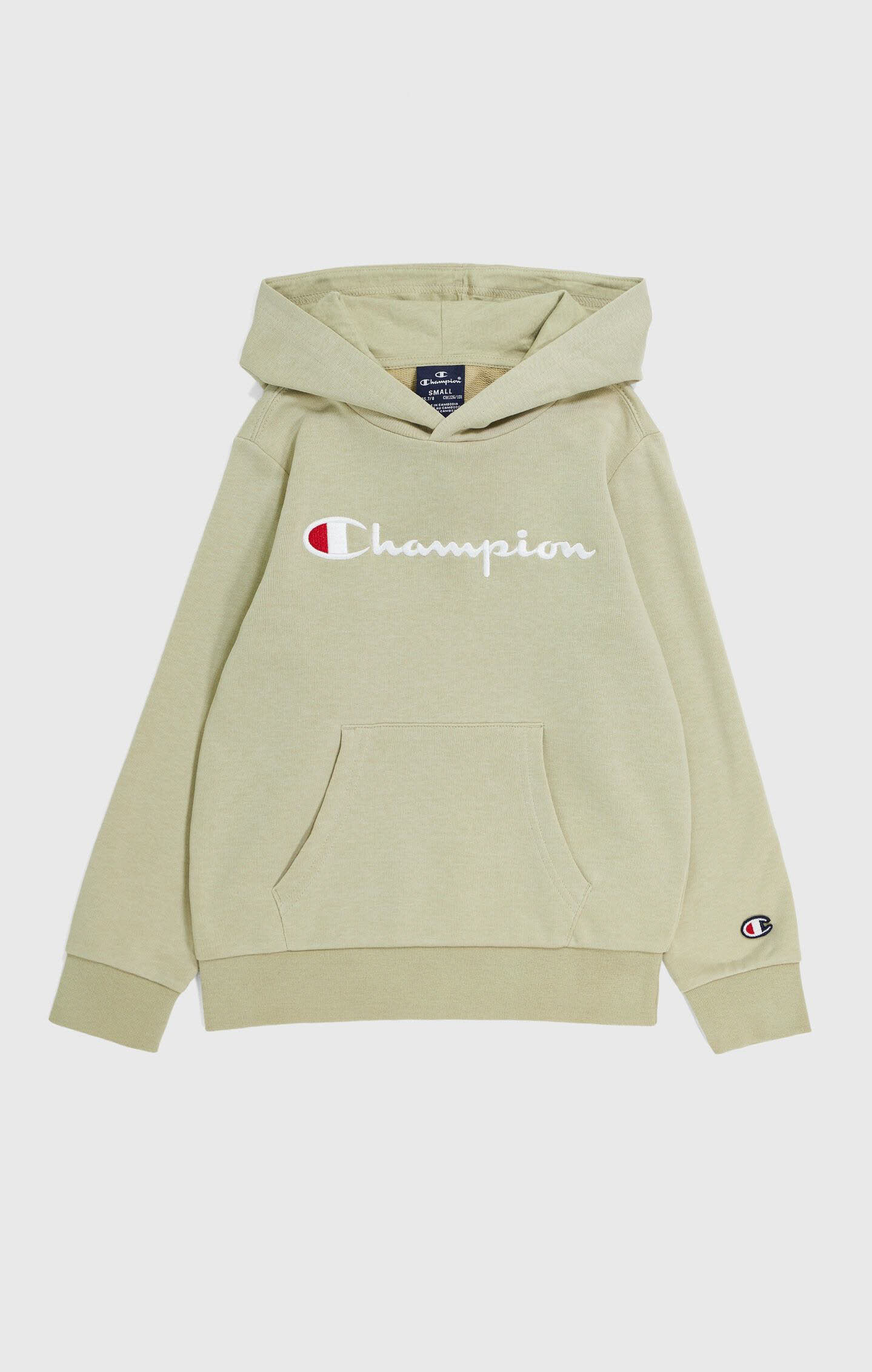 Champion Icons Hooded Sweatshirt Large Logo Kapuzenpullover Kinder Jungen beige