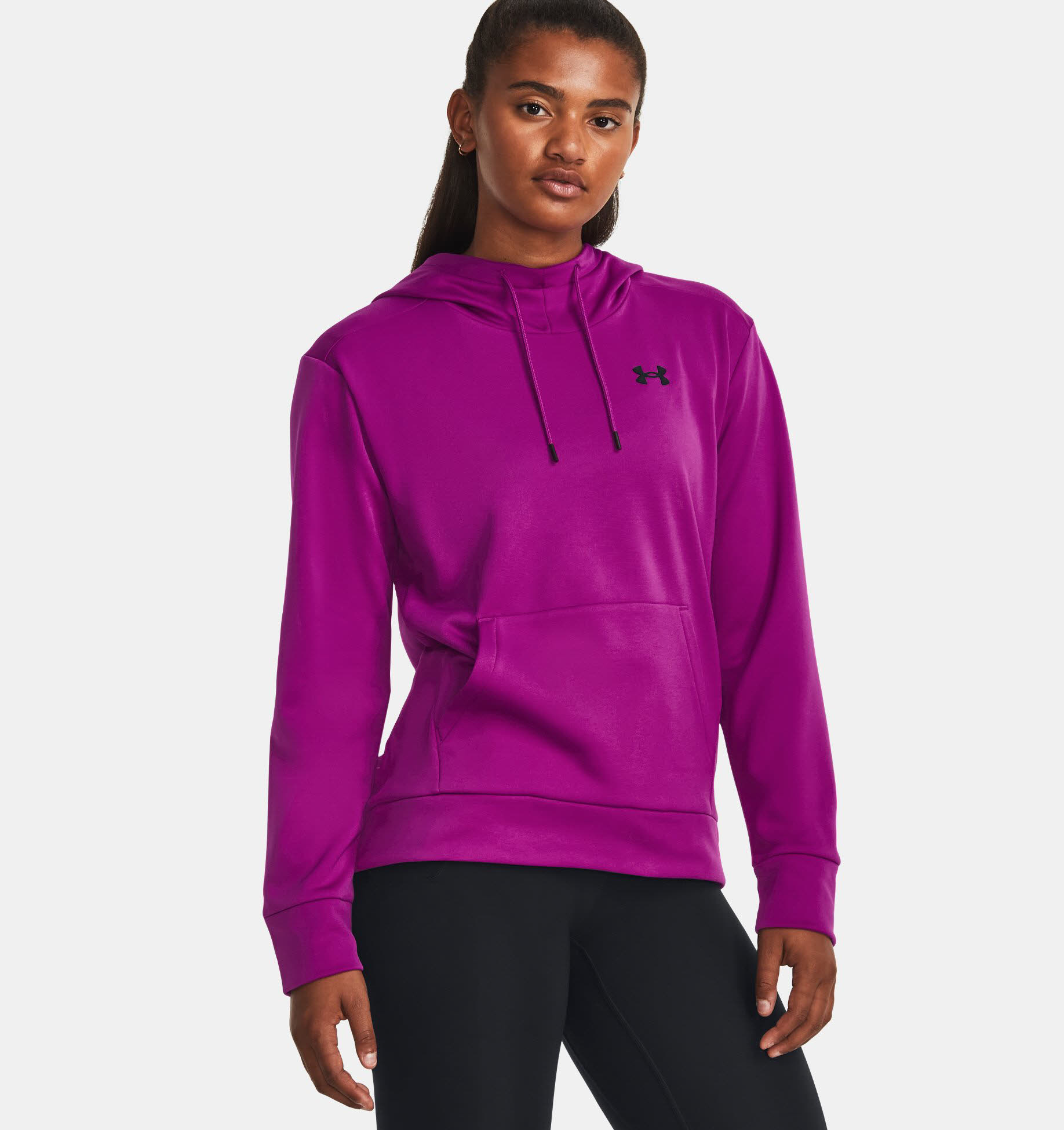 Under Armour Fleece® Left Chest Hoodie Kapuzenpullover Damen magenta lila