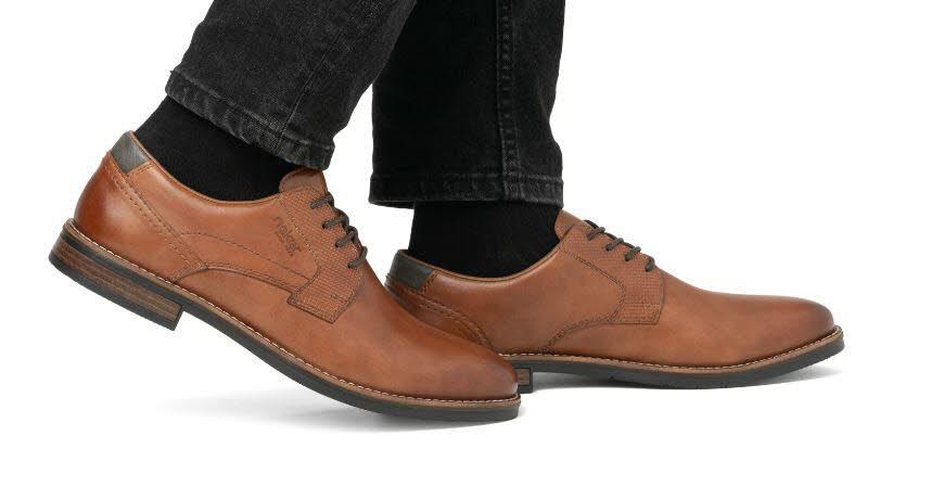 Rieker Herren Schnürschuhe Halbschuhe braun