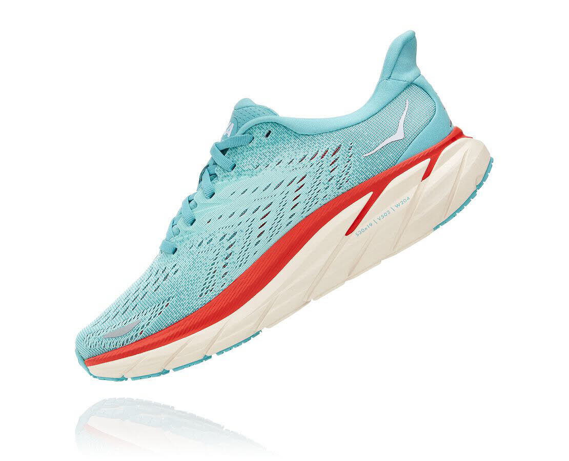 Hoka Clifton 8 Laufschuh Running Outdoor Sport Damen blau NEU