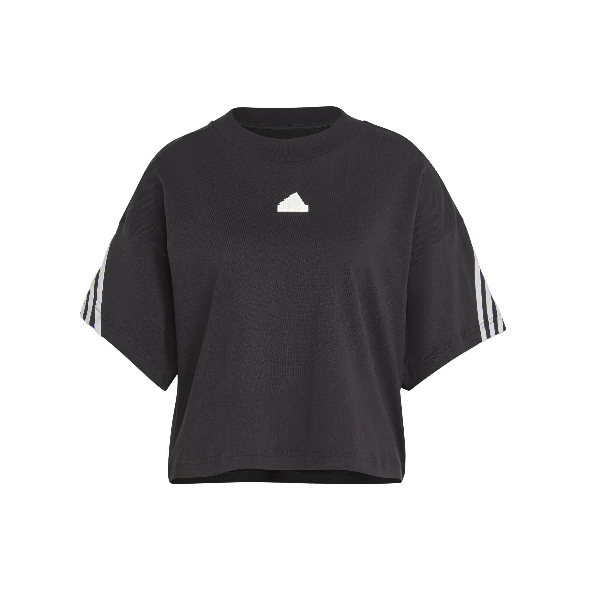 adidas Future Icons 3-Streifen Damen T-Shirt Top schwarz