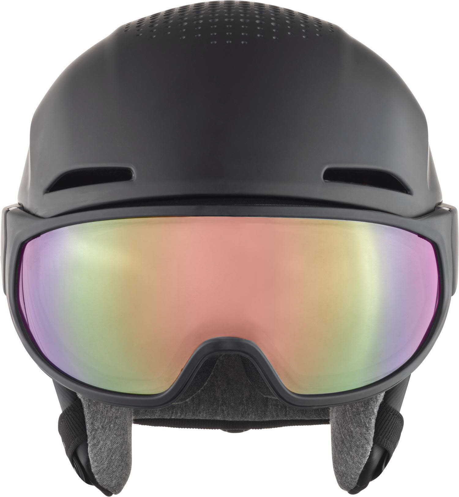 Alpina Alto QV Herren Skihelm integriertes Visir schwarz