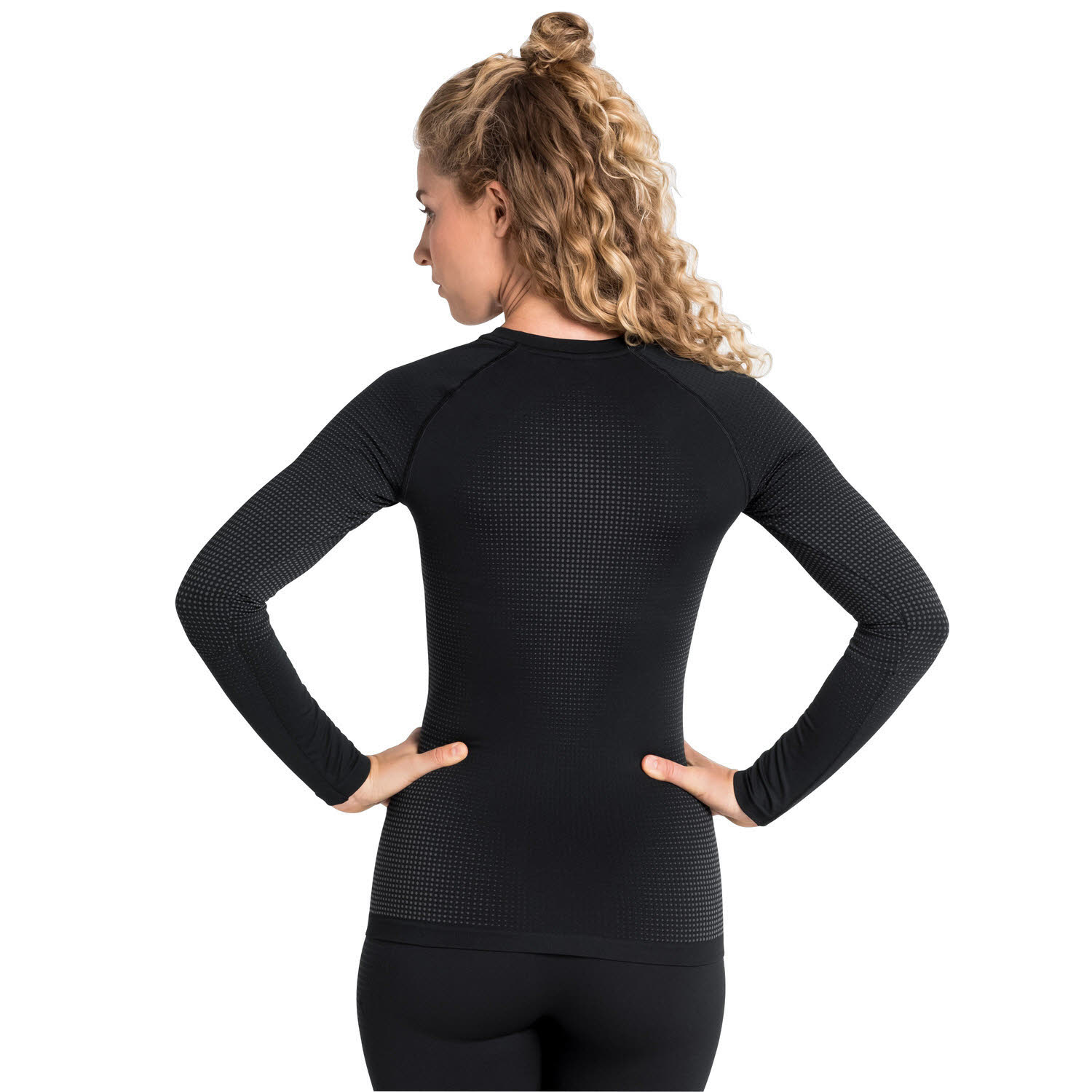 Odlo Performance Warm Eco Base Layer Damen Unterhemd lang Funktionsshirt schwarz