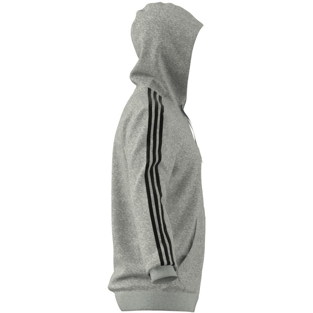 adidas Essentials French Terry 3-Streifen Herren Kapuzenjacke Freizeitjacke grau