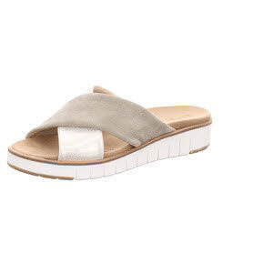 Longo Pantoletten Damen beige silber