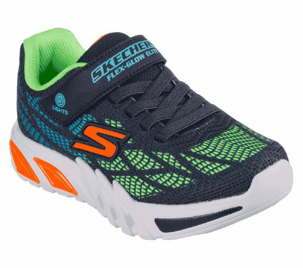 Skechers Flex-Glow-Elite Vorlo Sneaker Kinder blau grün NEU