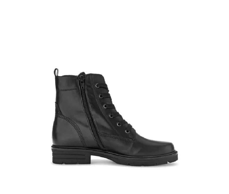 Gabor Schnürstiefeletten Damen Modestiefel Glattleder schwarz