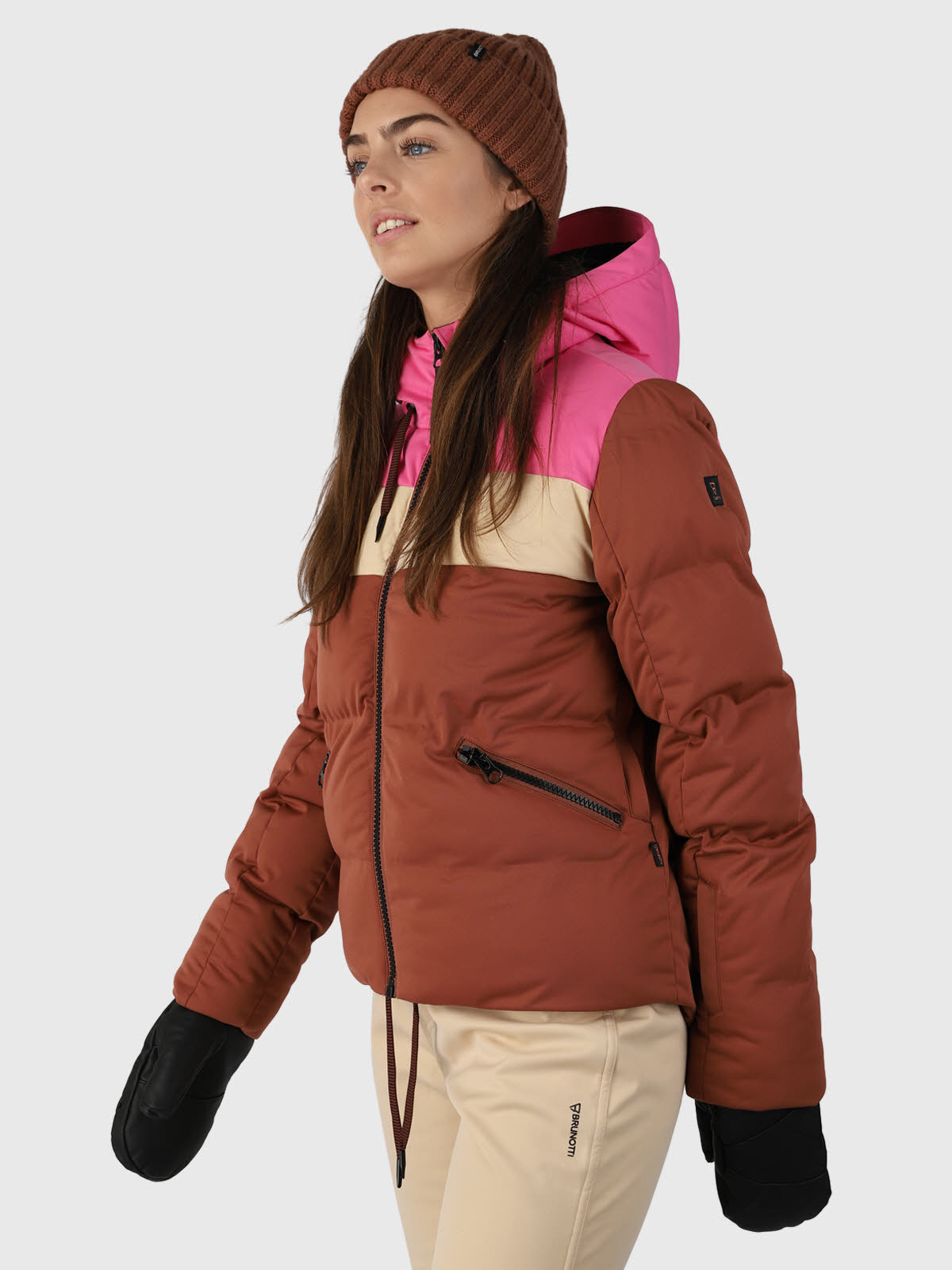 Brunotti Niagona Damen Puffer Skijacke Wintersportjacke Braun