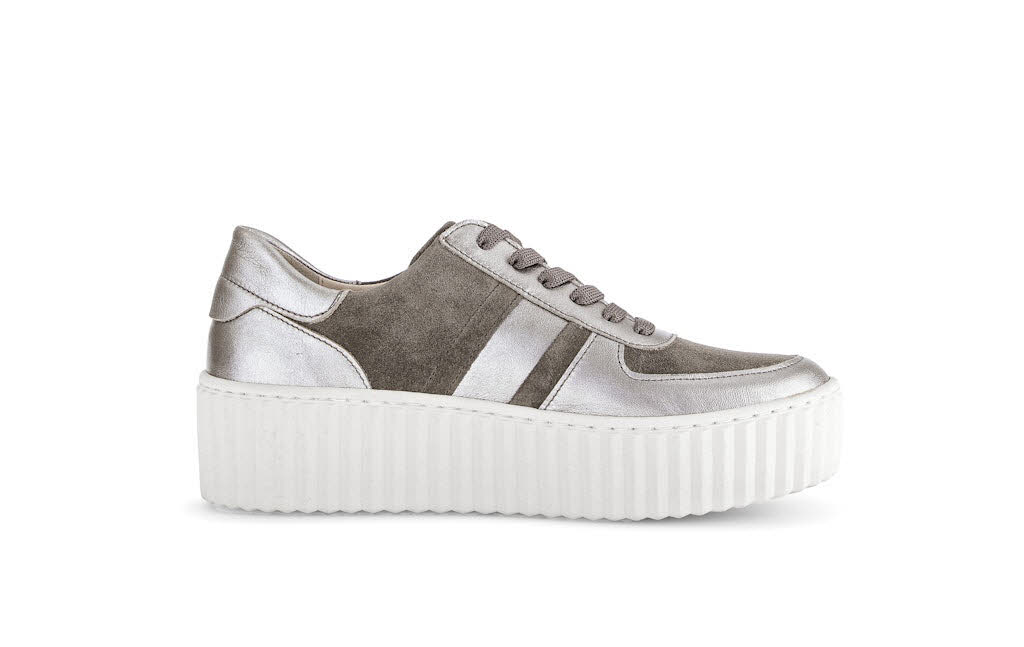 Gabor Damen Sneaker low Schnürschuh grau