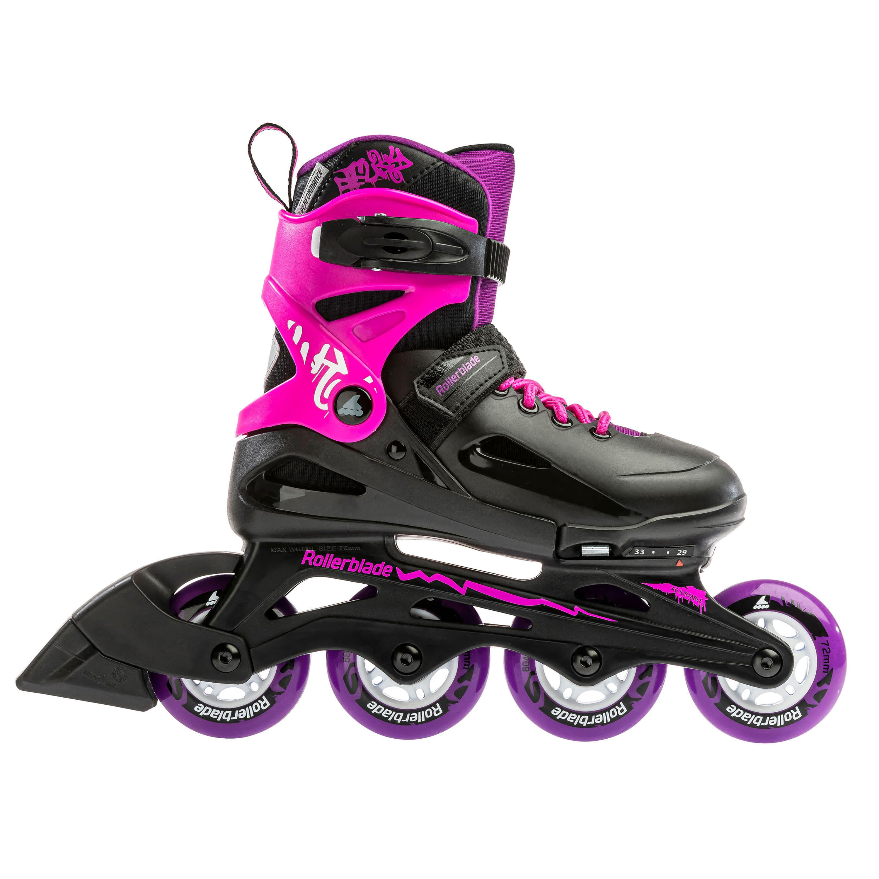 Rollerblade Fury G Jugend Inliner Inlineskates Mädchen schwarz/pink NEU