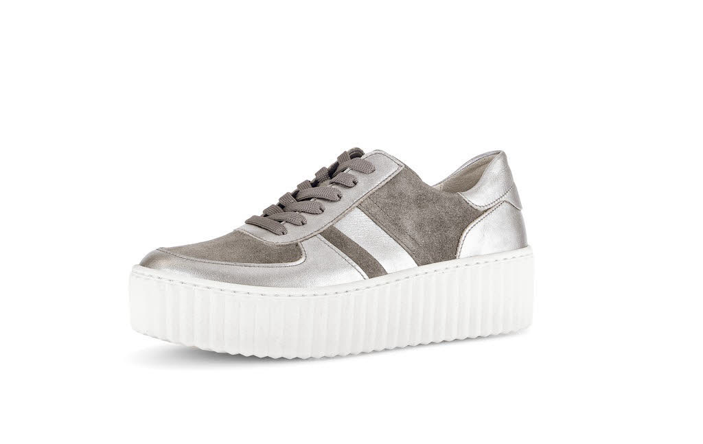 Gabor Damen Sneaker low Schnürschuh grau