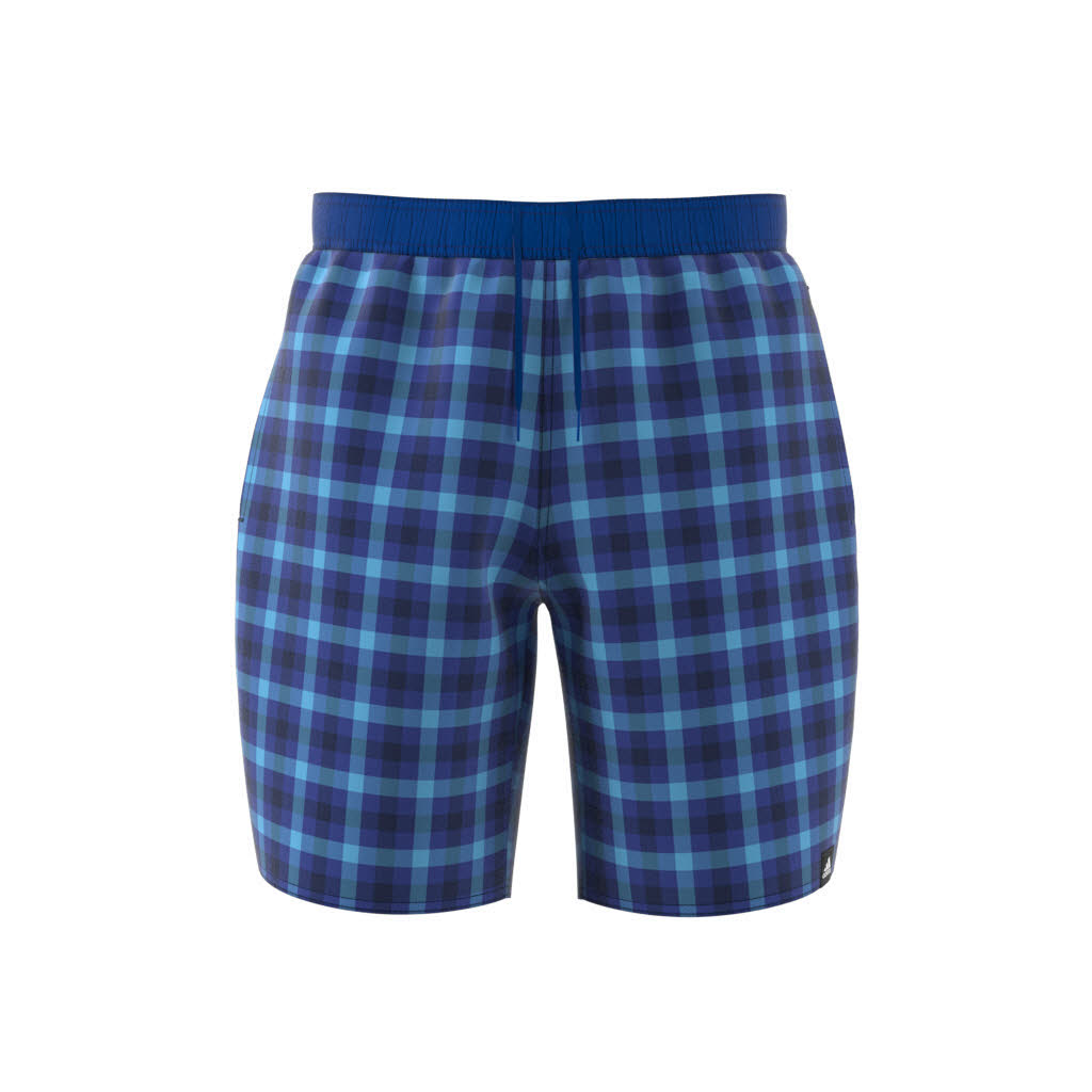 adidas Classic-Length Check Herren Badeshorts Badehose Schwimmhose blau NEU