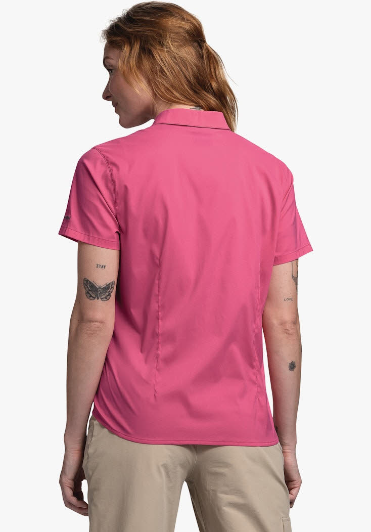 Schöffel Blouse Graseck L Damen Bluse Wanderbluse Outdoorbluse pink