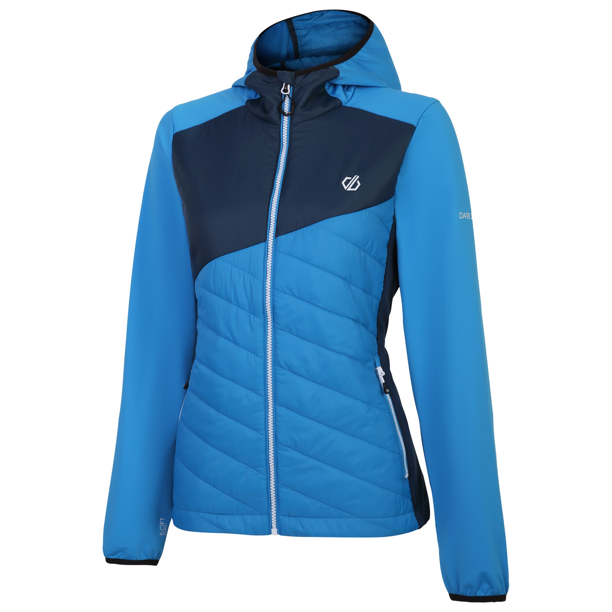 DARE2B Ascending Hybrid Damen Daunenjacke Kapuzenjacke Winterjacke blau