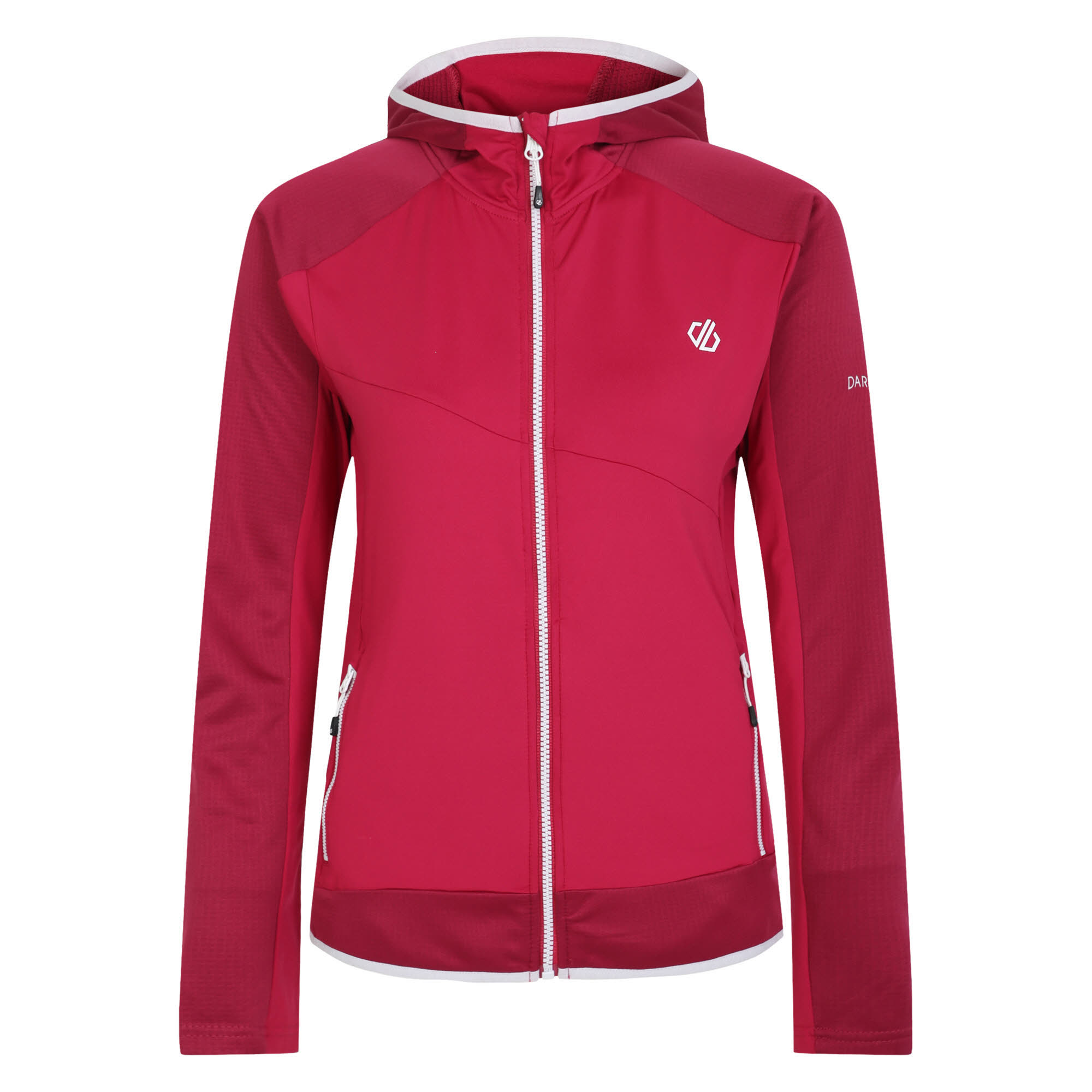 Dare2B Travesing Core Stretch Damen Kapuzenjacke Fleecejacke rot