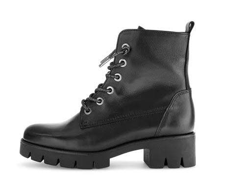 Gabor Biker Boots Damen Stiefelette Schnürschuh schwarz