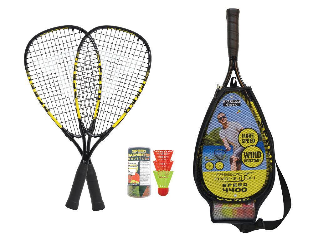 Talbot-Torro SPEED 4400 Speedbadminton Set Federn Schläger Tasche gelb NEU