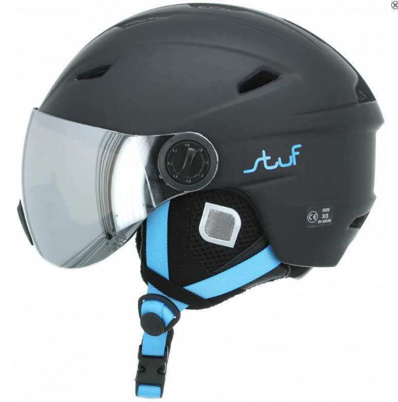Stuf Visor Jr. Kinder Skihelm Snowboardhelm Wintersport Helmet black-blue NEU
