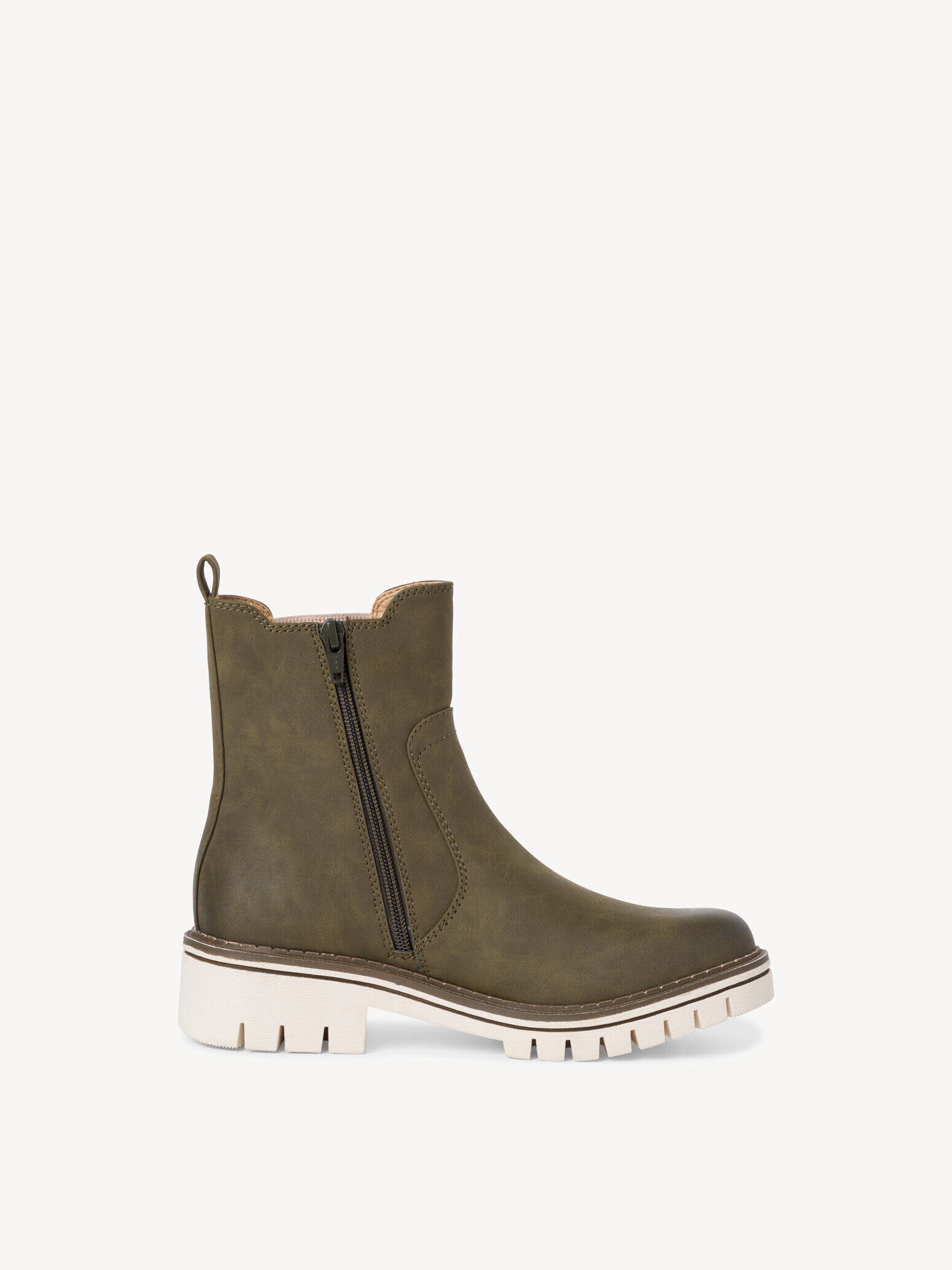 Jana Chelsea Boot Stiefelette ungefüttert Slipper Modeschuh Damen dunkelgrün khaki NEU