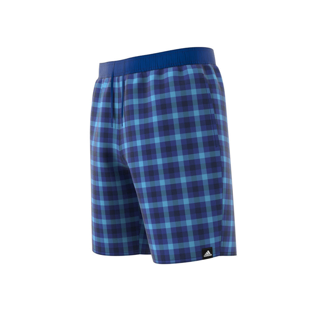 adidas Classic-Length Check Herren Badeshorts Badehose Schwimmhose blau NEU