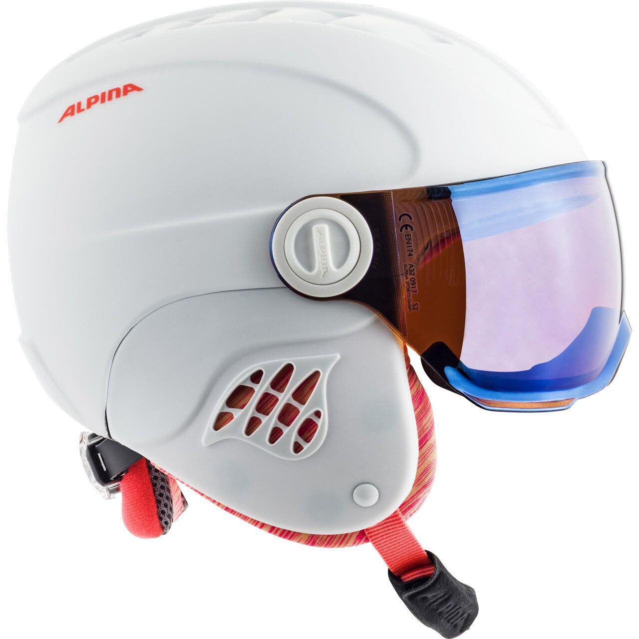 Alpina Carat LE Visor HM Skihelm Snowboardhelm mit Visier Mädchen weiß