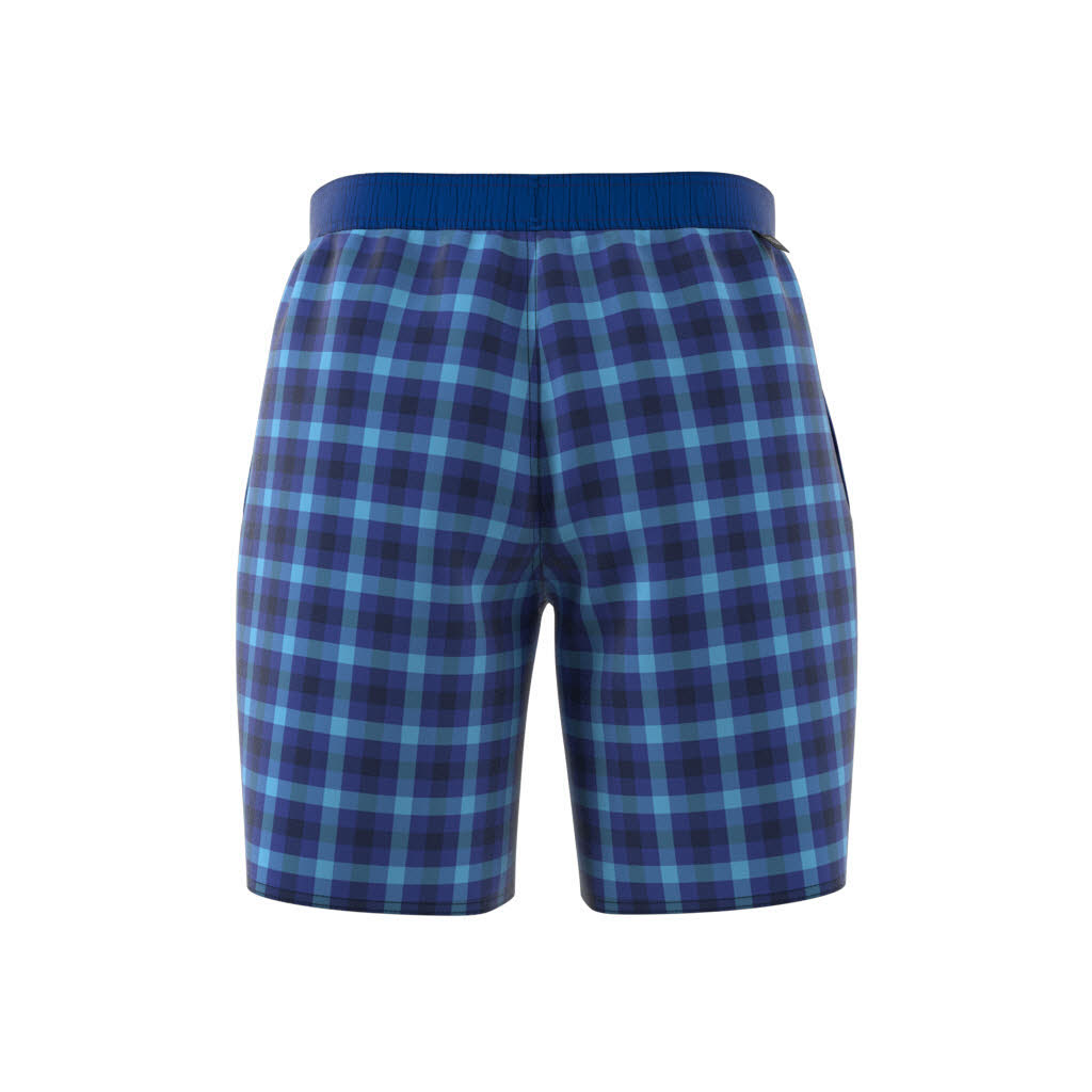 adidas Classic-Length Check Herren Badeshorts Badehose Schwimmhose blau NEU