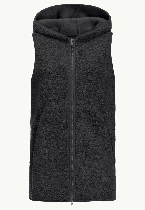 Jack Wolfskin High Curl Long Vest W Fleeceweste Damen schwarz