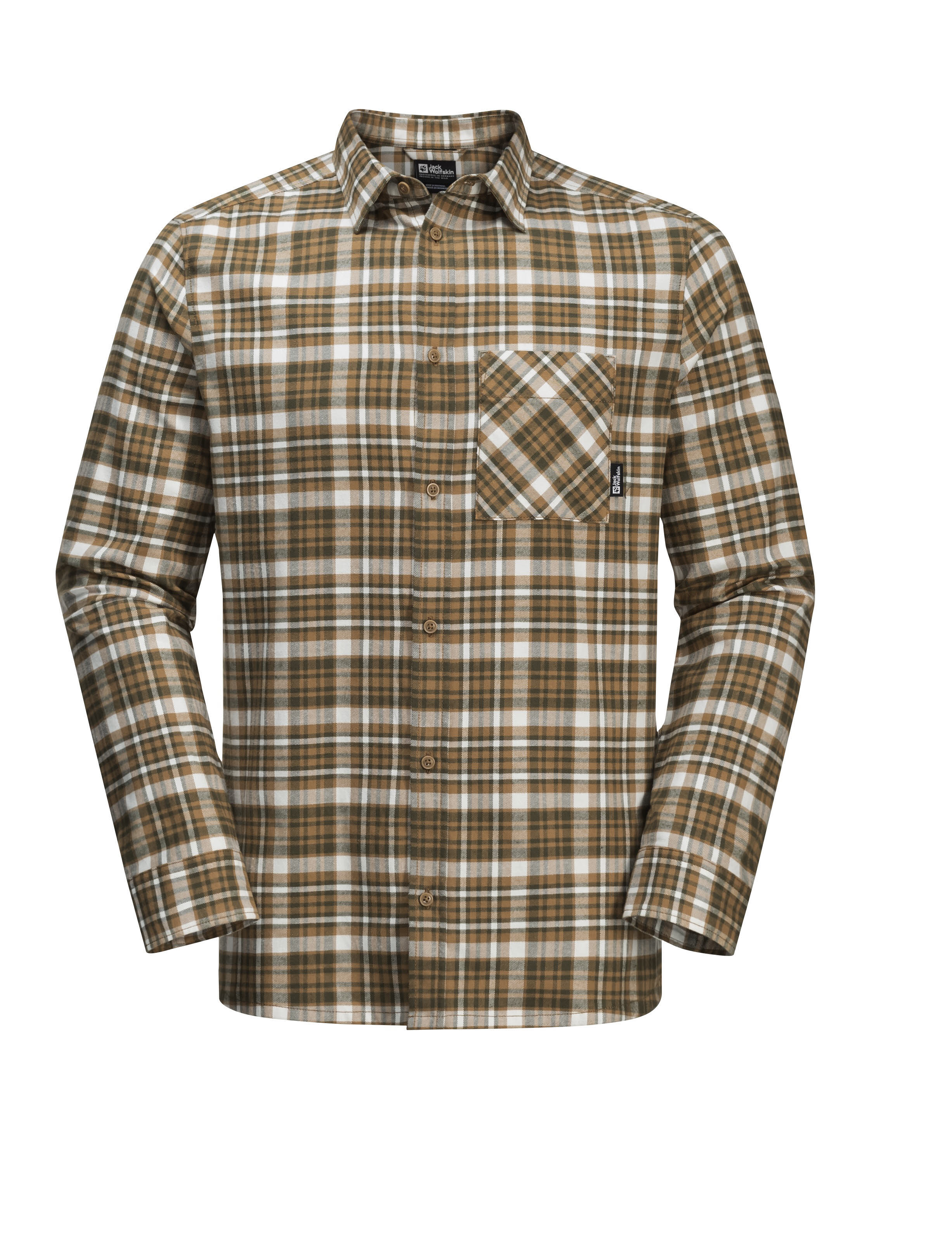 Jack Wolfskin Bergweg Shirt Herren Hemd Flanellhemd braun