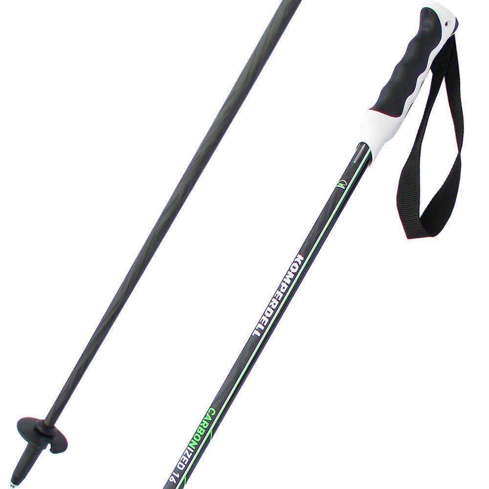 Komperdell Carbonized 16 Black/Green 18/19 Unisex Skistöcke Alpine Ski Poles NEU