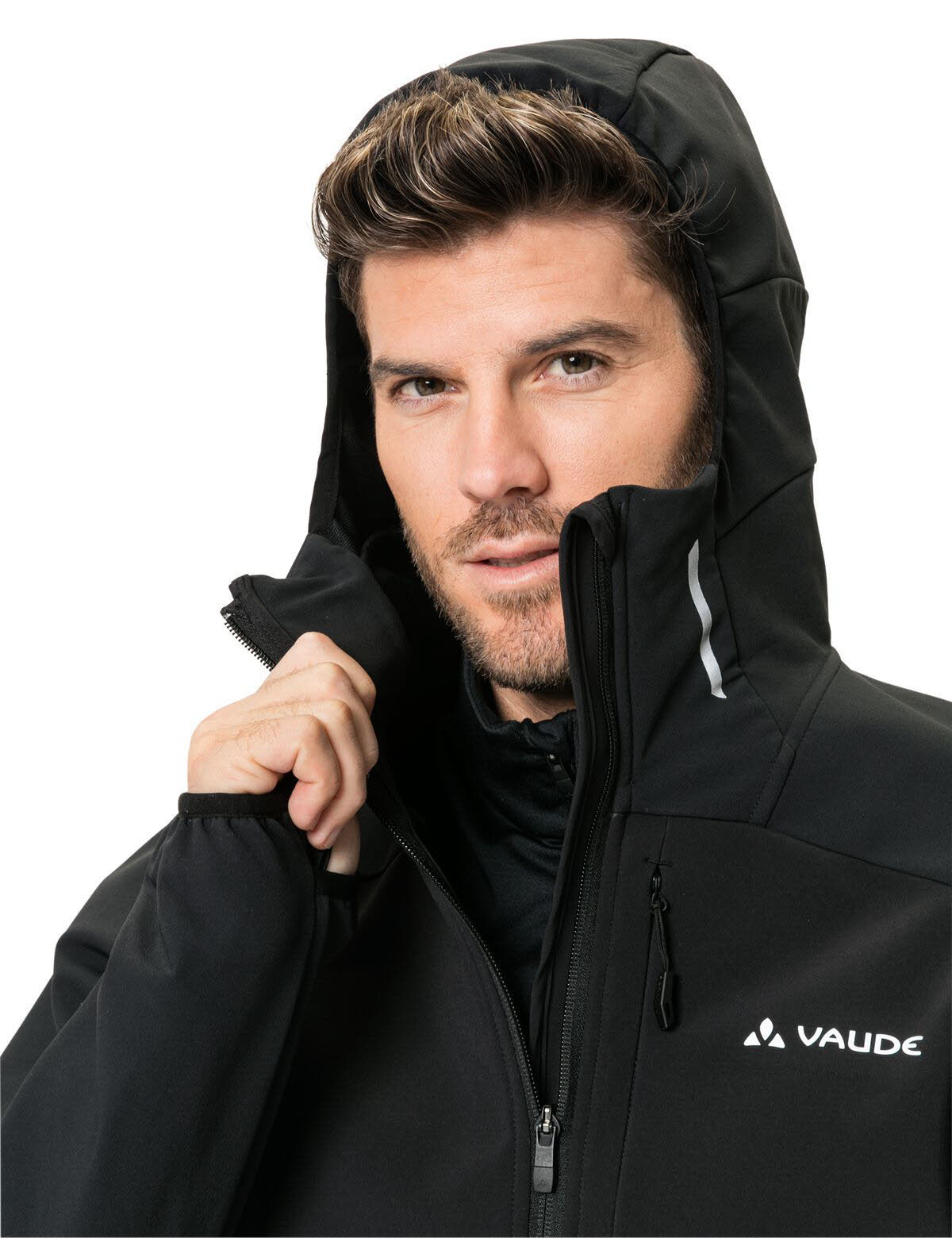 Vaude Larice Jacket V Herren Kapuzenjacke Softshelljacke schwarz