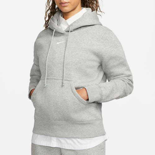 Nike Sportswear Phoenix Fleece Kapuzensweater Hoodie Sweatpullover Damen grau