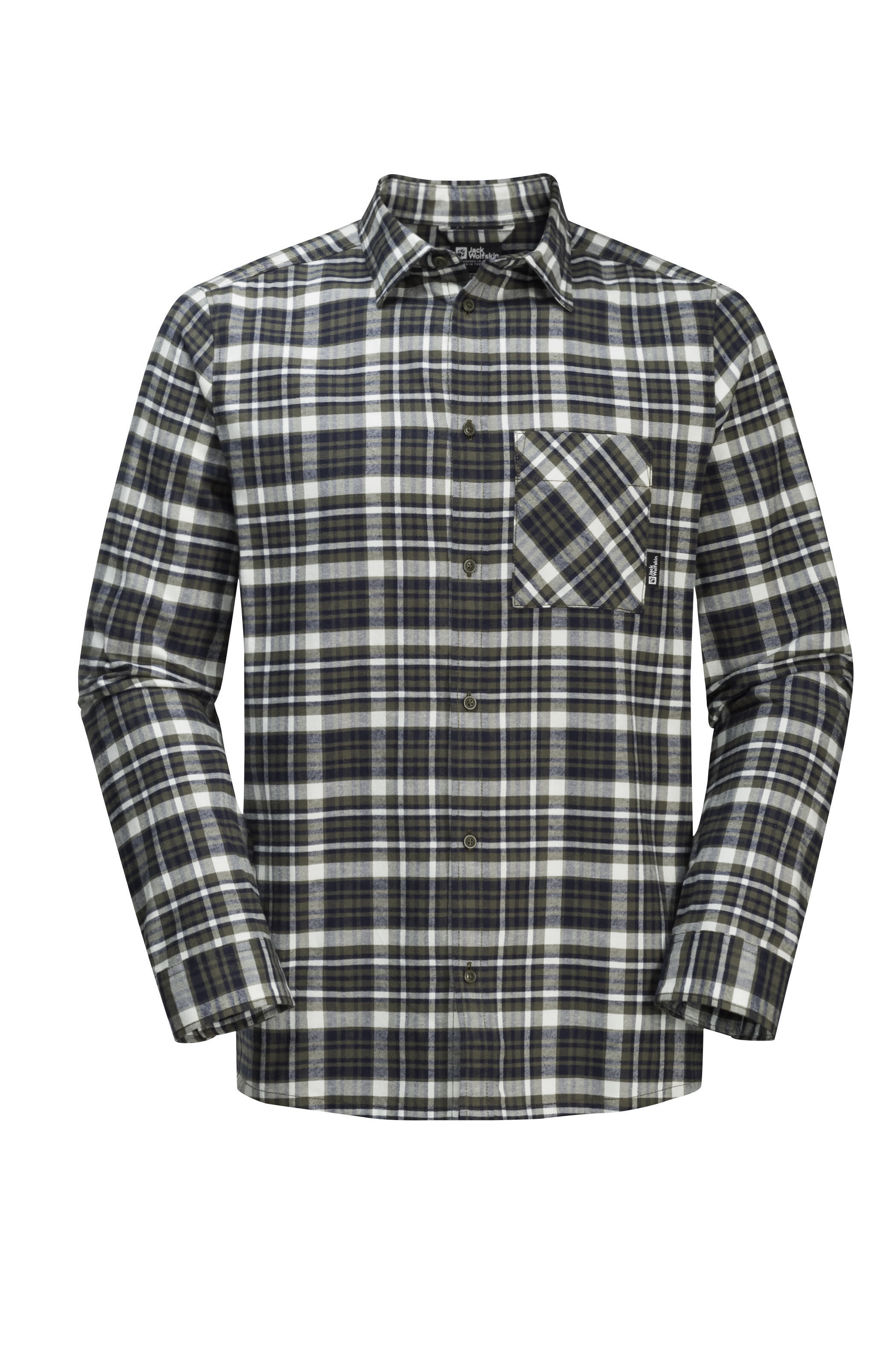 Jack Wolfskin Bergweg Shirt Herren Hemd Flanellhemd grün