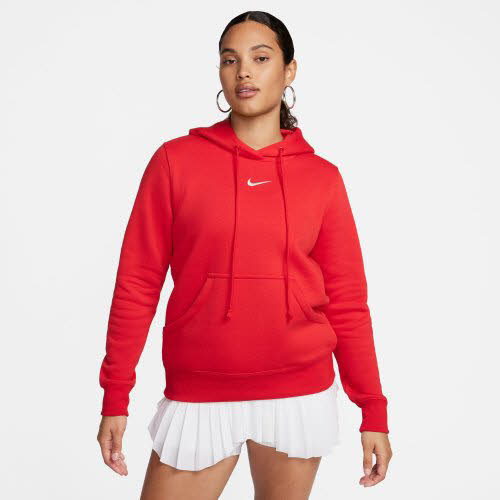 Nike Sportswear Phoenix Fleece Kapuzensweater Hoodie Sweatpullover Damen rot