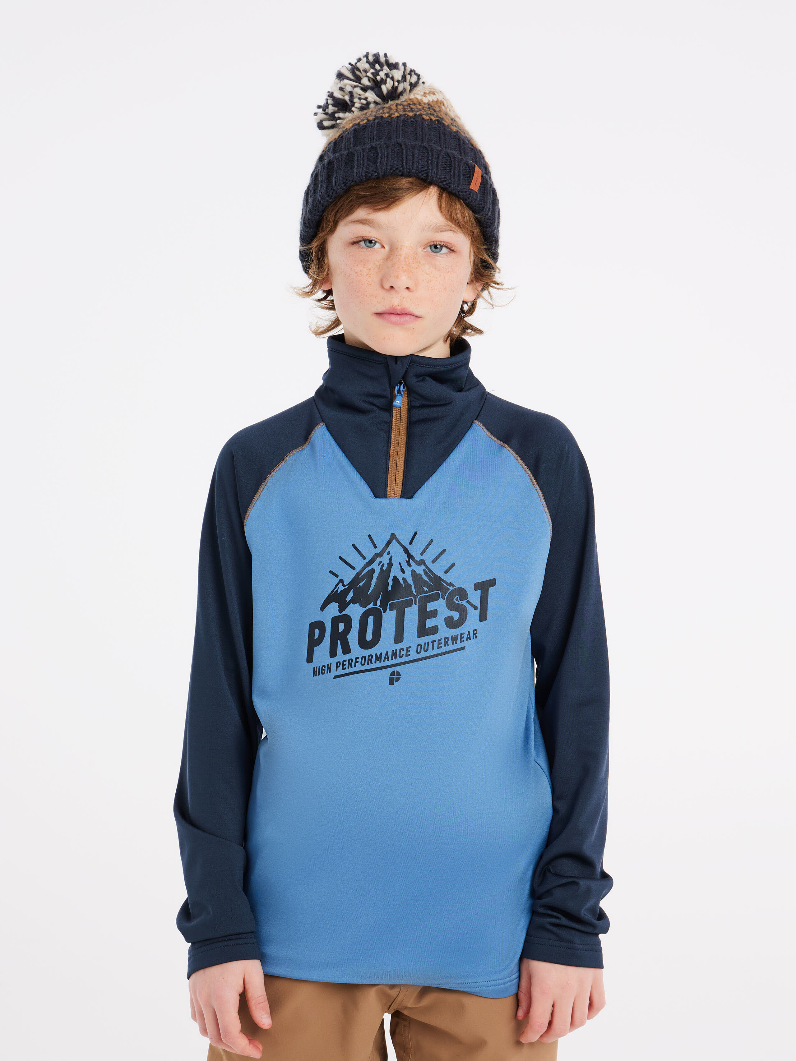 Protest PRTSKIP JR Kinder Skipullover Skirolli Fleecepullover Jungen blau