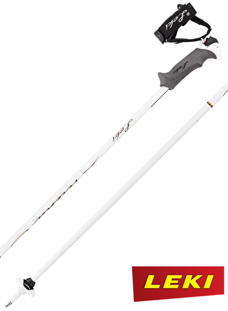 Leki Artena S weiß/gold Skistöcke Damen Lady Skipoles Trigger S 1Paar NEU